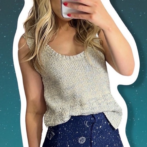 Rebecca Minkoff Metallic Detail Sweater Vest - Picture 1 of 15